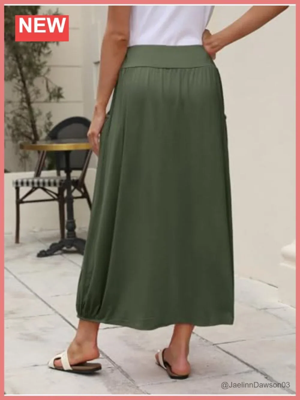 Women's Flowy Maxi Skirt High Waisted Boho Elastic Waist Loose Fit